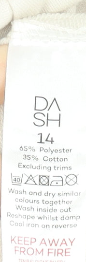 DASH Womens Beige Size 14 Pullover Hoodie Sweatshirt