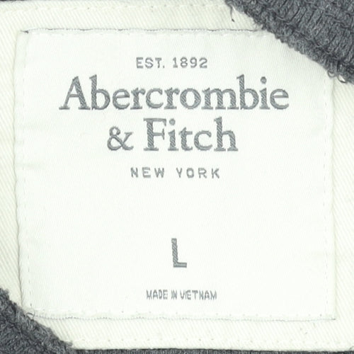 Abercrombie & Fitch Men’s Grey Long Sleeve Henley T-Shirt Size L
