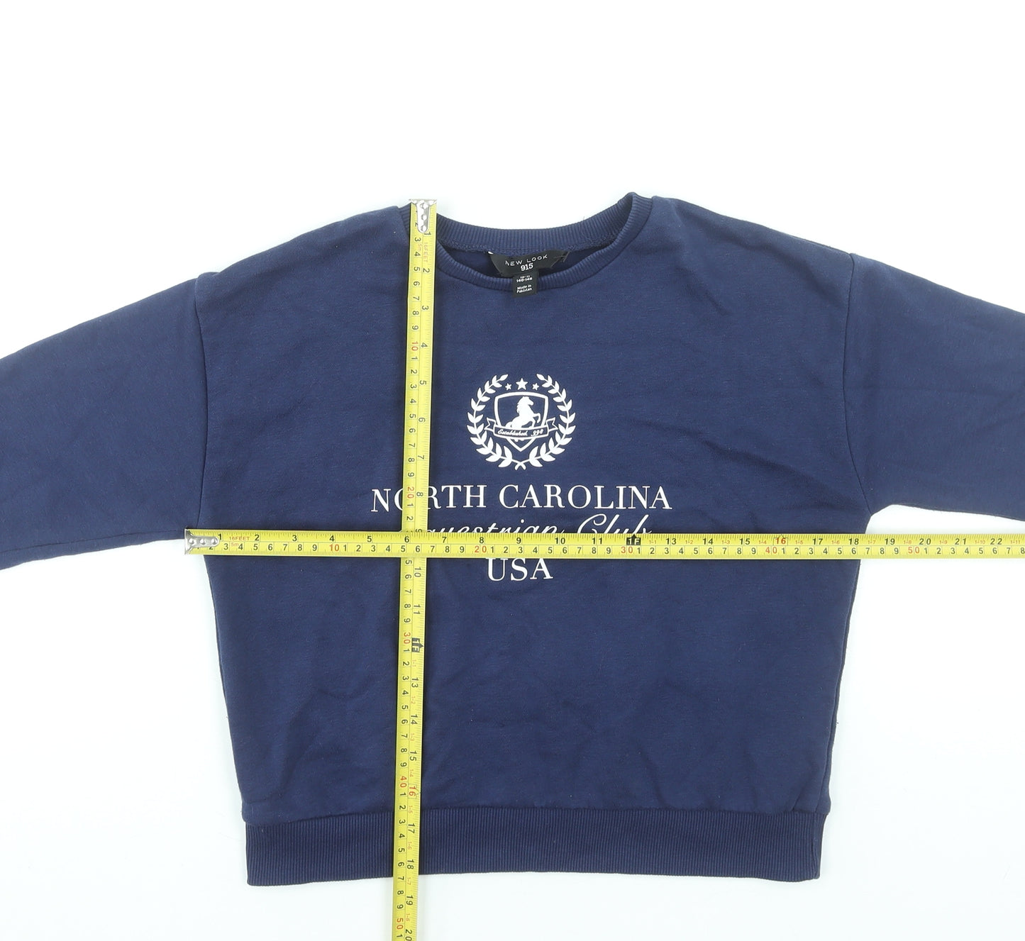 New Look Girls Blue Equestrian Club Pullover Sweatshirt 10-11 Years