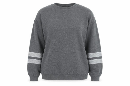 Front view of ASOS Women Grey Long Sleeve Crew Neck Pullover Sweatshirt, size 12