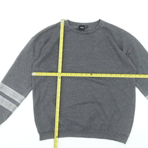 ASOS Women Grey Long Sleeve Crew Neck Pullover Sweatshirt Size 12