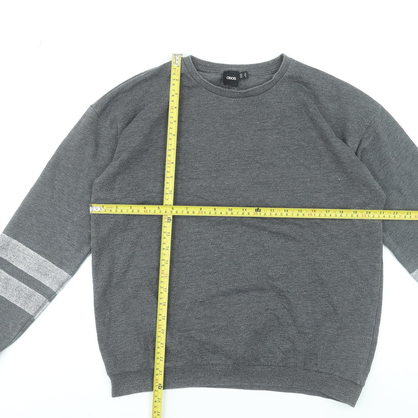 ASOS Women Grey Long Sleeve Crew Neck Pullover Sweatshirt Size 12