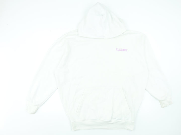 Playboy x Missguided White Oversized Hoodie Women Size 6 Graphic Print