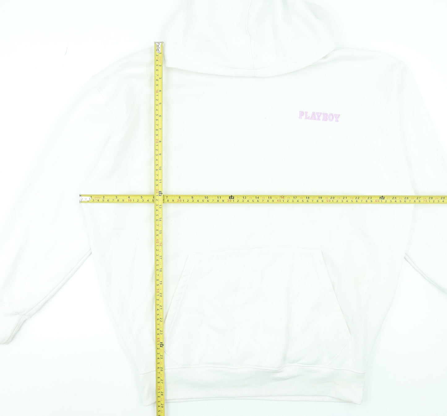 Playboy x Missguided White Oversized Hoodie Women Size 6 Graphic Print