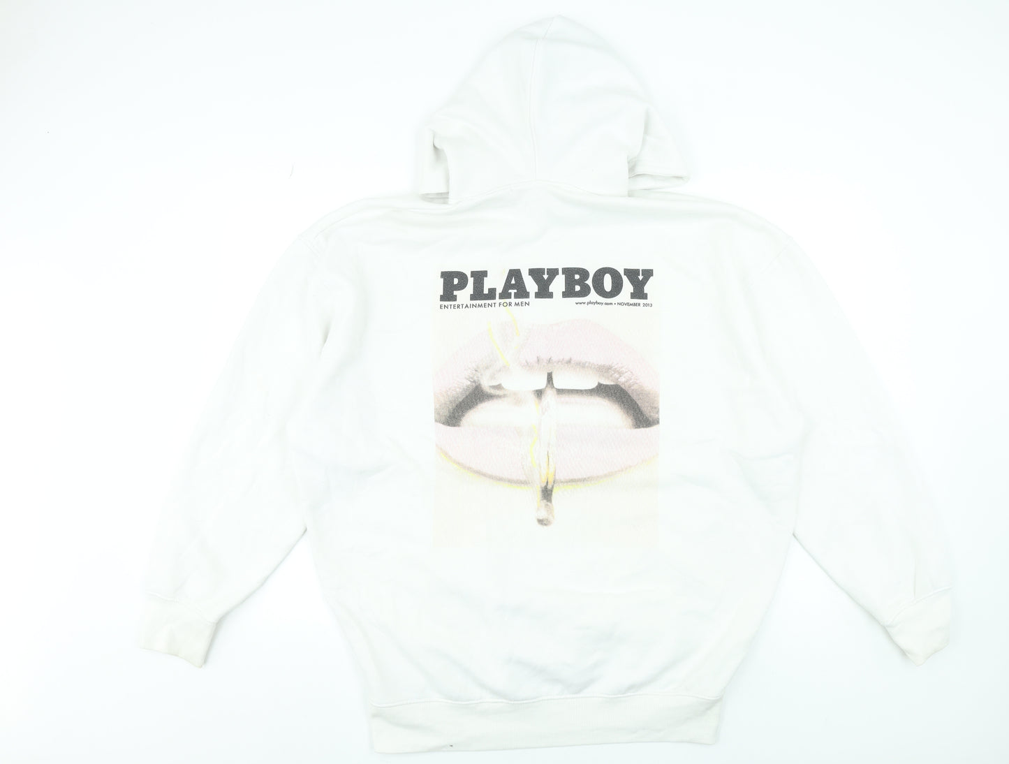 Playboy x Missguided White Oversized Hoodie Women Size 6 Graphic Print