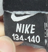 Nike Boys Grey Pullover Hoodie 134-140cm Cotton Logo Sportswear