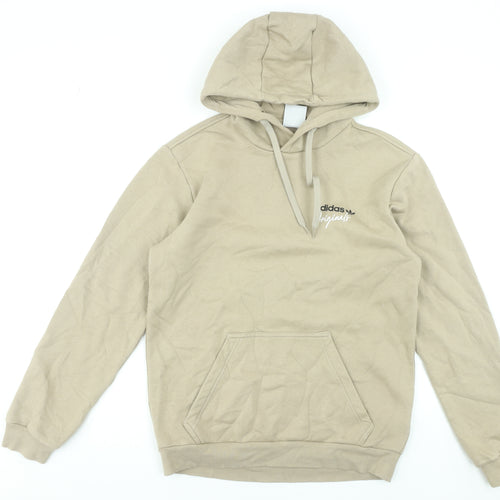 Adidas Originals Men's Beige Pullover Hoodie Size S Fleece Graphic