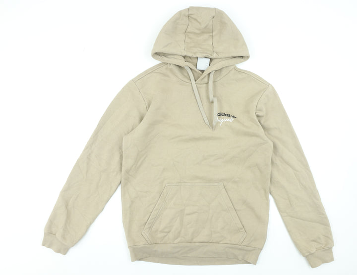 Adidas Originals Men's Beige Pullover Hoodie Size S Fleece Graphic
