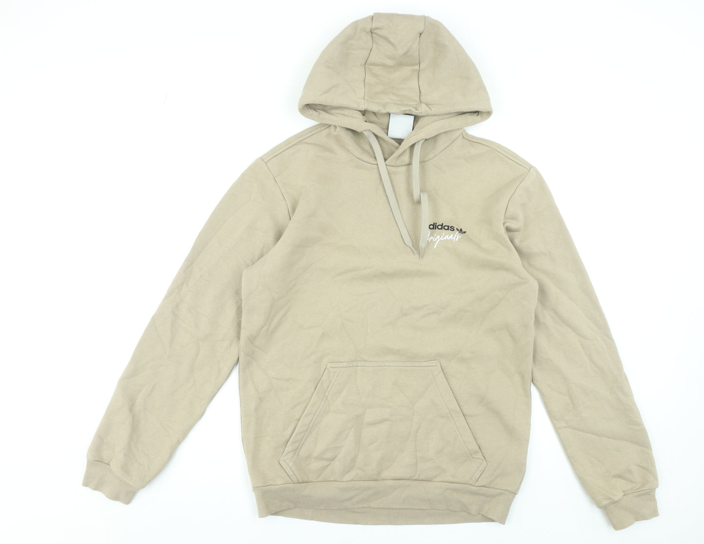 Adidas Originals Men's Beige Pullover Hoodie Size S Fleece Graphic