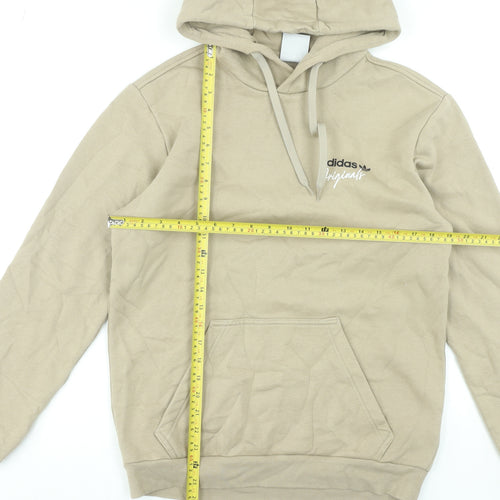 Adidas Originals Men's Beige Pullover Hoodie Size S Fleece Graphic