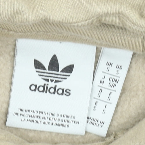 Adidas Originals Men's Beige Pullover Hoodie Size S Fleece Graphic