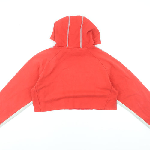 Puma Womens Red Cropped Hoodie UK Size 10-12 Cotton Blend