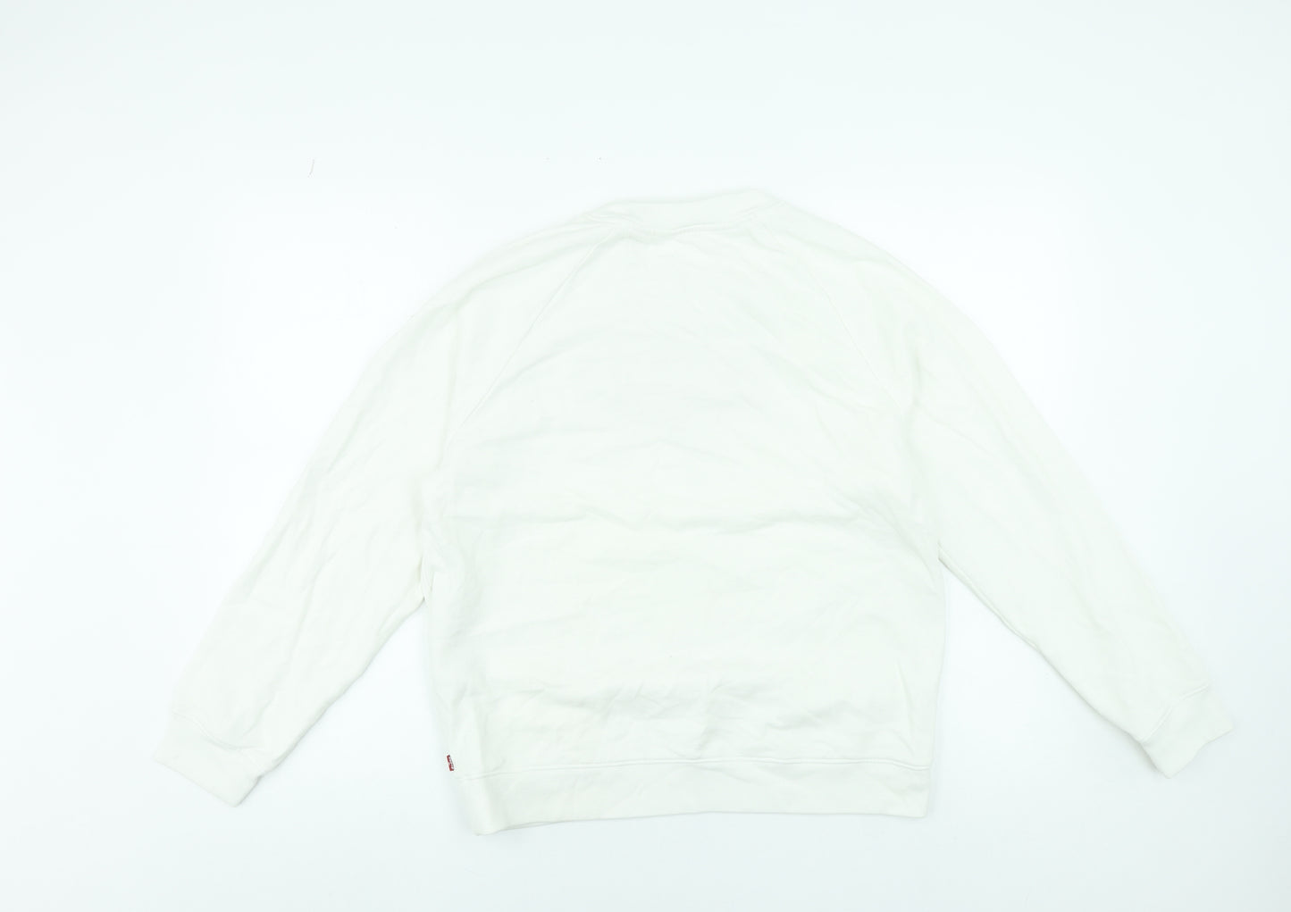 Levi's Women's White Logo Crew Neck Pullover Sweatshirt M