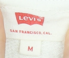 Levi's Women's White Logo Crew Neck Pullover Sweatshirt M