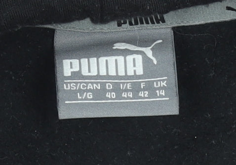Puma Womens Black Pullover Hoodie Size 14 Cotton Blend Logo