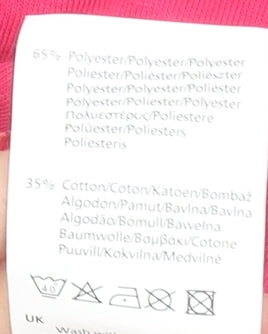 LA Gear Womens Pink Short Sleeve V-Neck Basic T-Shirt Size 14