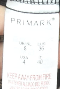 Primark Women's Black Floral Long Sleeve Tunic Blouse Size 8