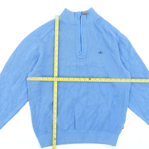 André Jeanswear Men's Blue Cotton 1/2 Zip Knit Sweatshirt Size L