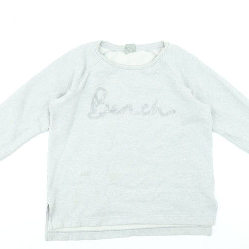 Bench Women’s Grey Pullover Sweatshirt M Cotton Blend Logo