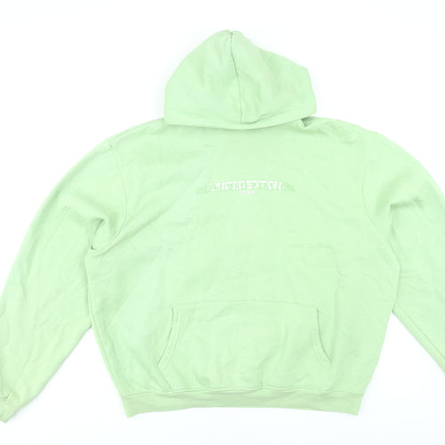 boohooMAN Men's Green Pullover Hoodie Size L Regular Fit