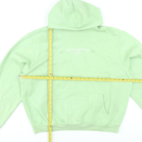 boohooMAN Men's Green Pullover Hoodie Size L Regular Fit