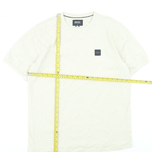 Diesel Men's Beige XL Crew Neck Cotton Short Sleeve T-Shirt
