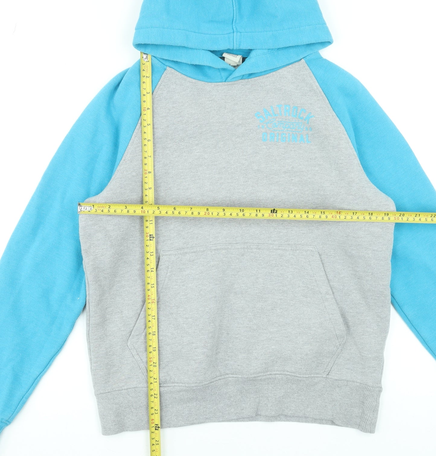 Saltrock Women Blue & Grey Pullover Hoodie Size S Relaxed Fit