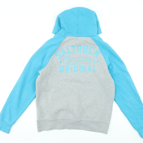 Saltrock Women Blue & Grey Pullover Hoodie Size S Relaxed Fit