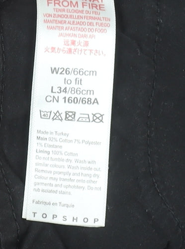 Topshop Womens Black Skinny Jeans Size 8 Regular Stretch Denim