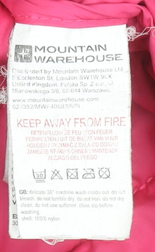 Mountain Warehouse Girls Blue Hooded Puffer Jacket 7-8 Years Star Print