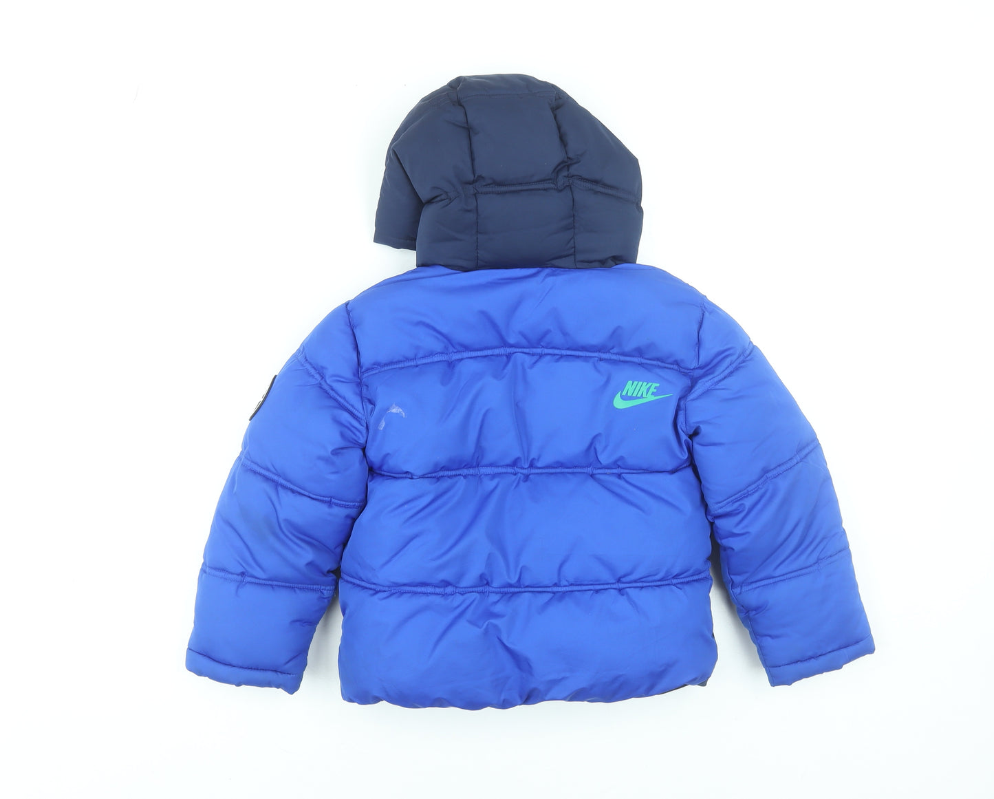 Nike Boys Blue Puffer Jacket Hooded 5-6 Years Winter Coat