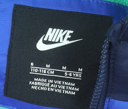 Nike Boys Blue Puffer Jacket Hooded 5-6 Years Winter Coat