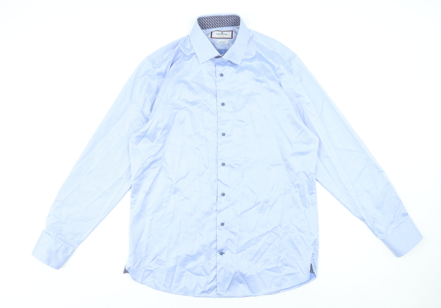 Herbie Frogg Men's Blue 17 Slim Fit Long Sleeve Dress Shirt