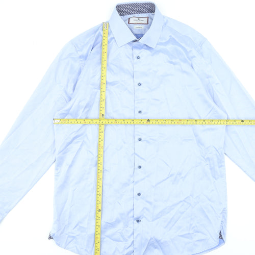 Herbie Frogg Men's Blue 17 Slim Fit Long Sleeve Dress Shirt