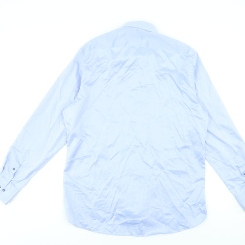 Herbie Frogg Men's Blue 17 Slim Fit Long Sleeve Dress Shirt