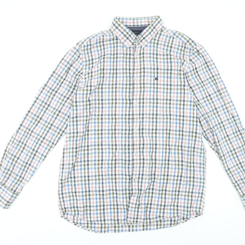 Lerros Men's Multicoloured Check Cotton Long Sleeve Dress Shirt L