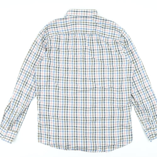 Lerros Men's Multicoloured Check Cotton Long Sleeve Dress Shirt L