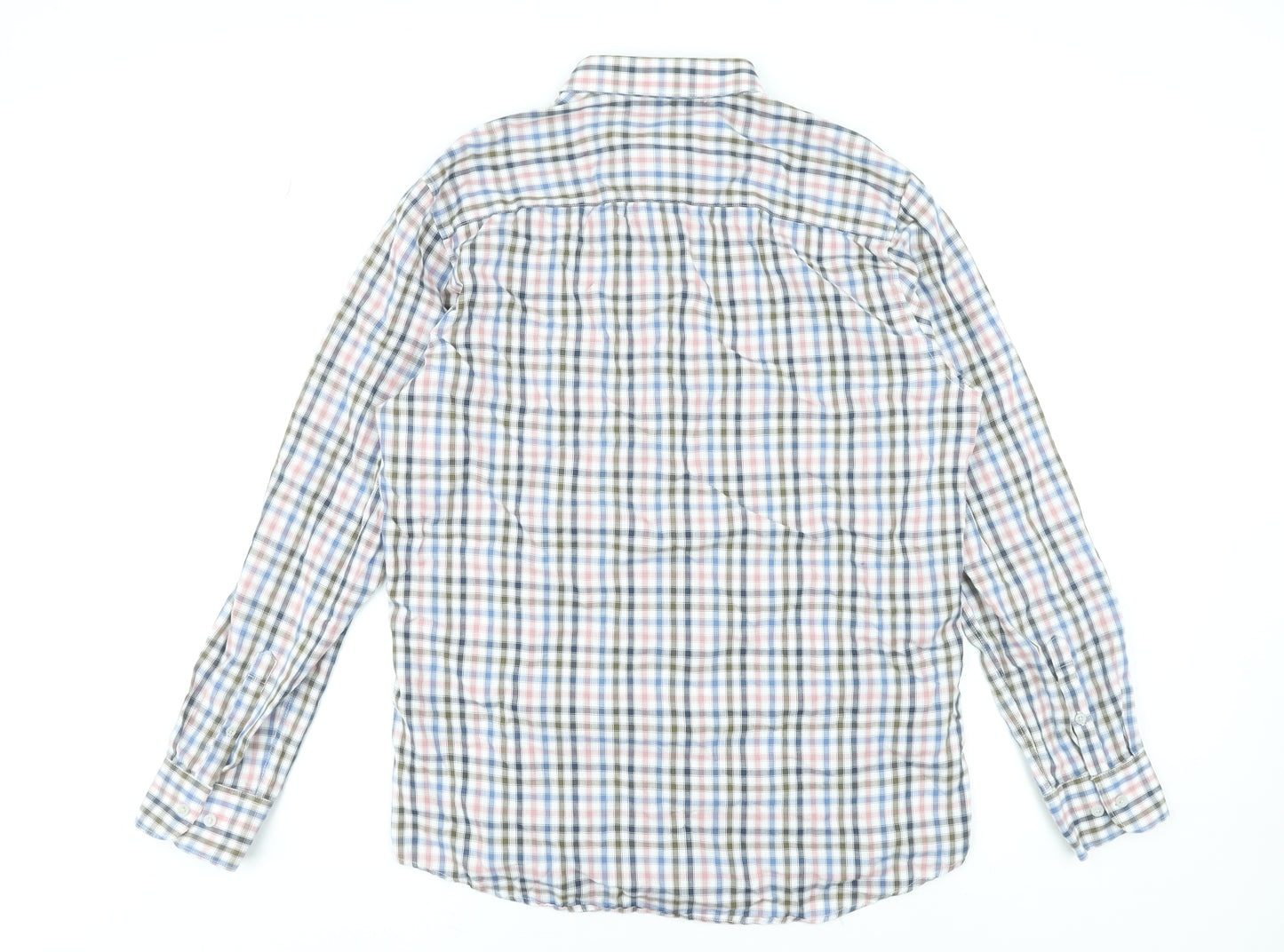 Lerros Men's Multicoloured Check Cotton Long Sleeve Dress Shirt L