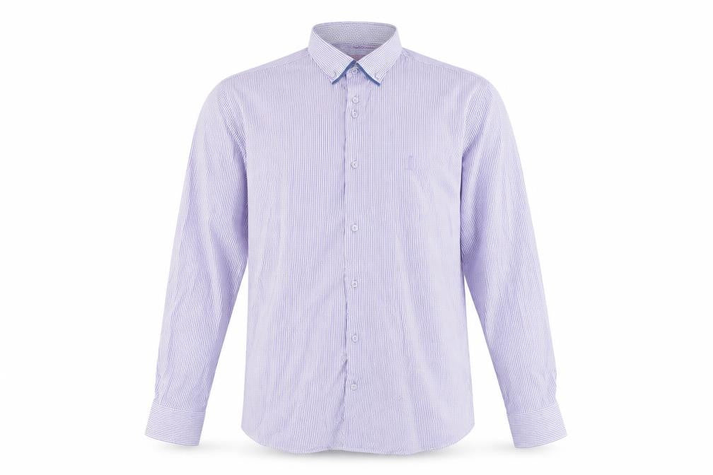 6th Sense Men's Purple Check Long Sleeve Egyptian Cotton Dress Shirt XL