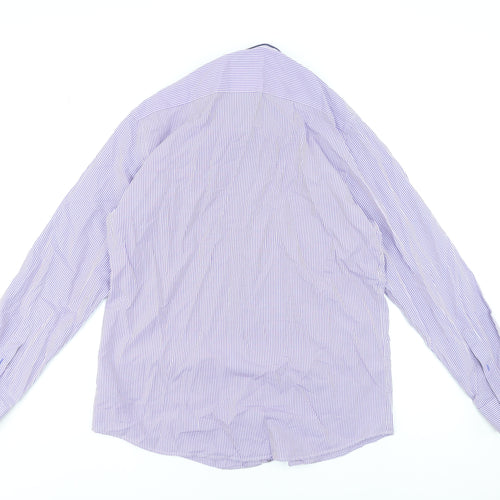 6th Sense Men's Purple Check Long Sleeve Egyptian Cotton Dress Shirt XL
