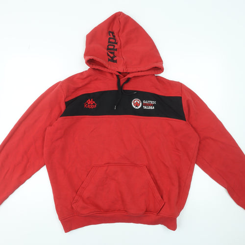 Kappa Mens Red Hoodie XL Cotton Blend Gaztedi Rugby Taldea Pullover