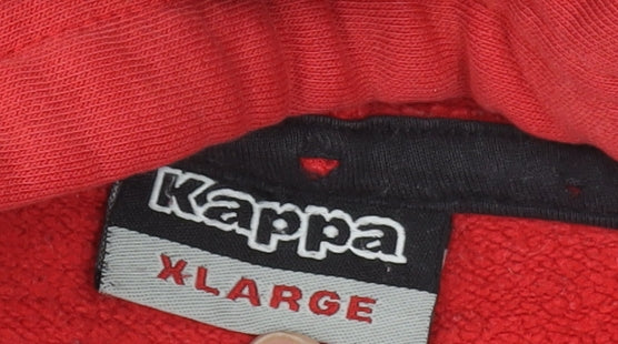 Kappa Mens Red Hoodie XL Cotton Blend Gaztedi Rugby Taldea Pullover
