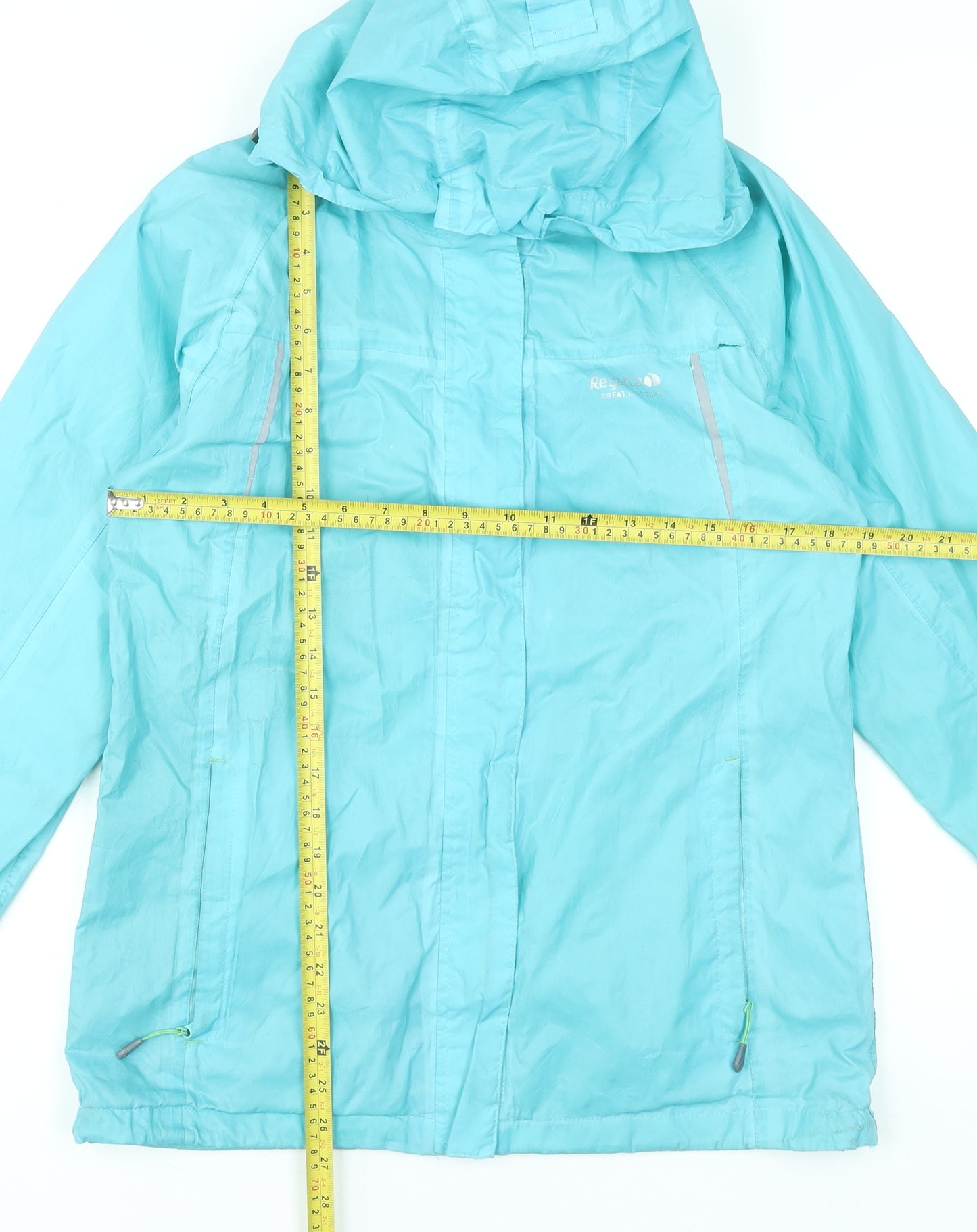 Regatta Women Blue Size 10 Waterproof Hooded Rain Jacket
