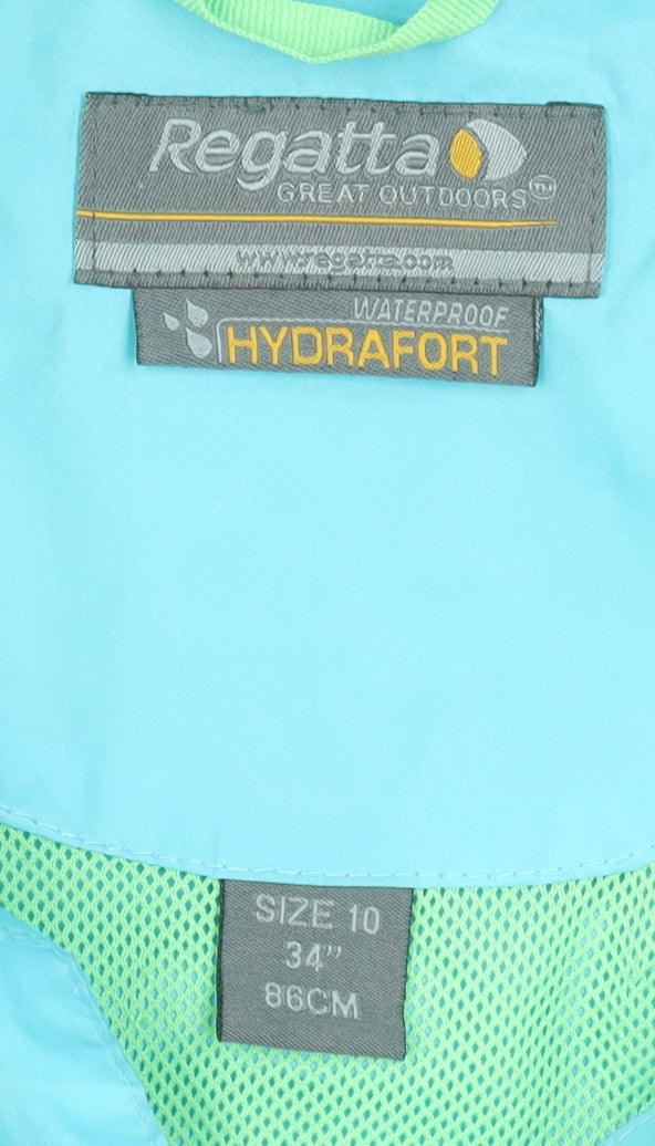 Regatta Women Blue Size 10 Waterproof Hooded Rain Jacket