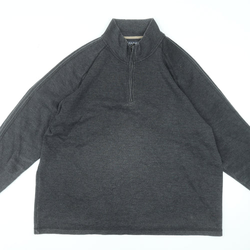 Maine New England Men's Grey 2XL 1/4 Zip High Neck Pullover Sweatshirt