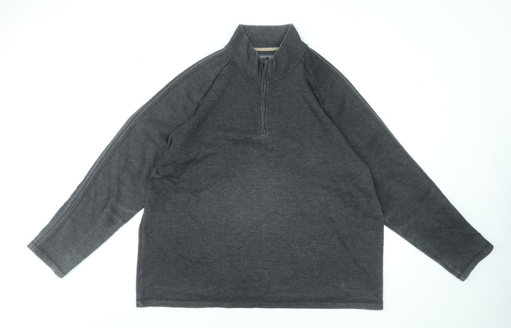 Maine New England Men's Grey 2XL 1/4 Zip High Neck Pullover Sweatshirt