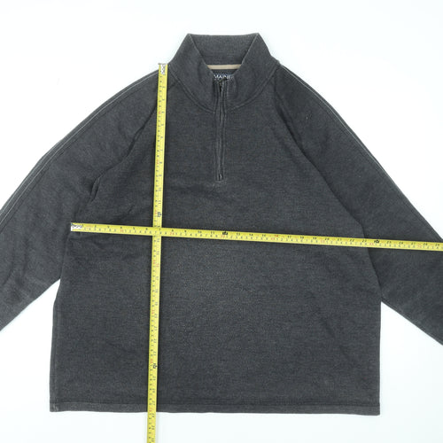 Maine New England Men's Grey 2XL 1/4 Zip High Neck Pullover Sweatshirt