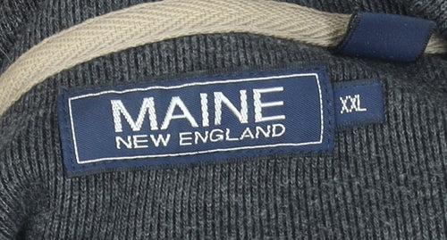 Maine New England Men's Grey 2XL 1/4 Zip High Neck Pullover Sweatshirt