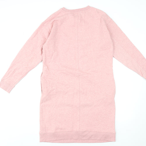 Marks and Spencer Women Pink Size 8 Long Sleeve T-Shirt Dress