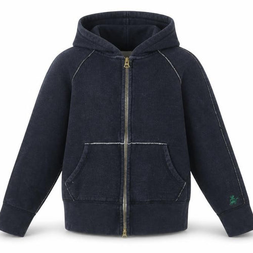 Dessin Girls Black Full Zip Fleece Hoodie Size 2 Years Made in Japan